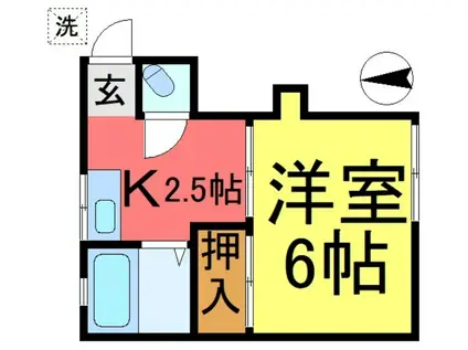 和風ハウス(1K/1階)の間取り写真