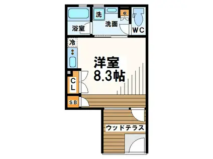 TERRACE COURT LUCE 当社管理(1K/1階)の間取り写真