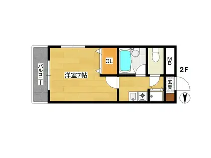 ラスティング三宅(1K/3階)の間取り写真