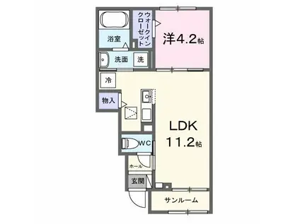 BRISA DESPACIOIII(1LDK/1階)の間取り写真