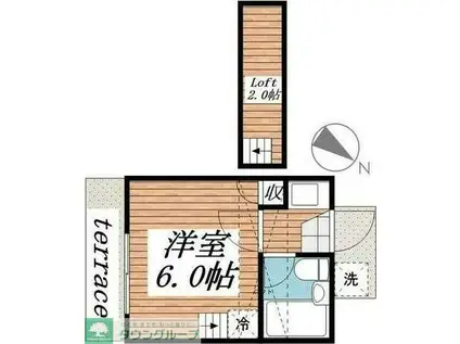 住吉ハイツ(1K/2階)の間取り写真