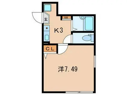 マーレ千住仲町(1K/1階)の間取り写真