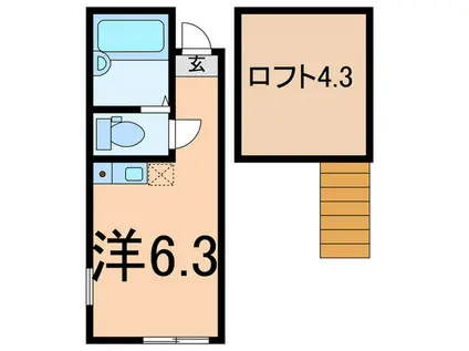 ユナイト浅田エリナーリグビー(ワンルーム/1階)の間取り写真