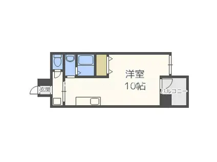 エグゼリエみなと通(ワンルーム/2階)の間取り写真
