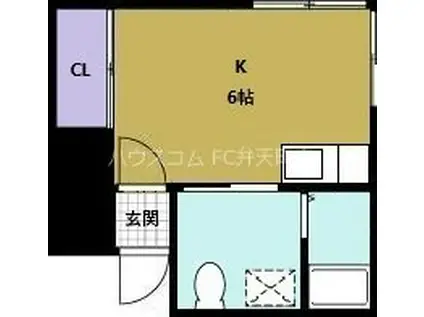 さつきマンション(ワンルーム/3階)の間取り写真