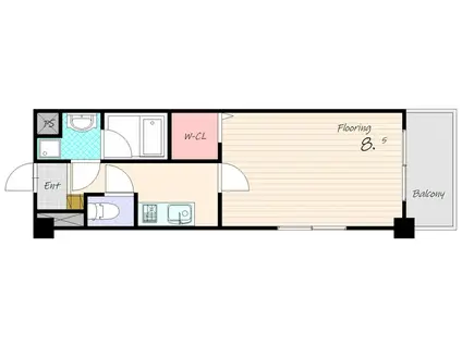 ブライジング(1K/2階)の間取り写真