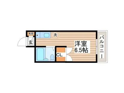 ベルシティ泉水(ワンルーム/2階)の間取り写真