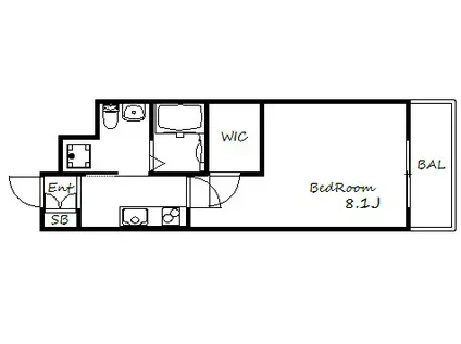 セレニテ神戸元町(1K/11階)の間取り写真