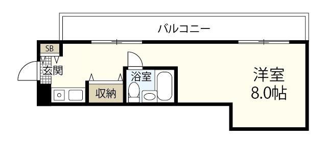 第9シティビル(ワンルーム/2階)の間取り写真