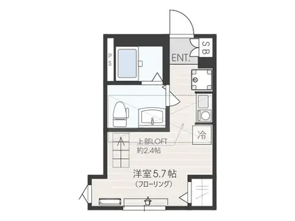 横浜山手アパートメント(ワンルーム/2階)の間取り写真