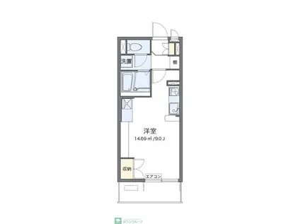 ミランダマリンカ(ワンルーム/2階)の間取り写真