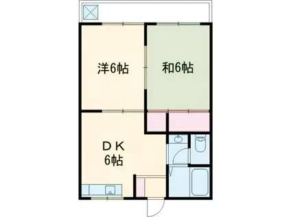 ルミエール一吉II(2DK/3階)の間取り写真