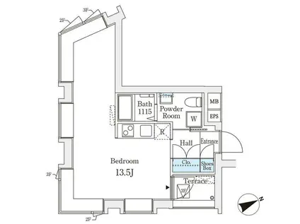 コージーコート四谷坂町(ワンルーム/2階)の間取り写真