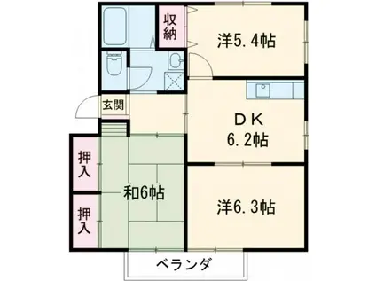 フレグランスむら C(3DK/1階)の間取り写真