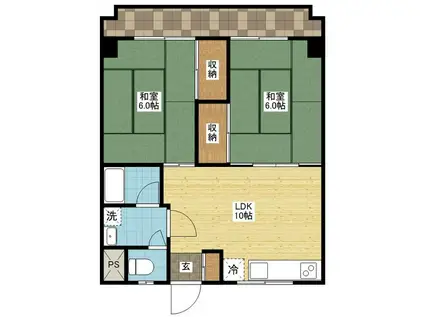 丸幸ビル(2LDK/2階)の間取り写真