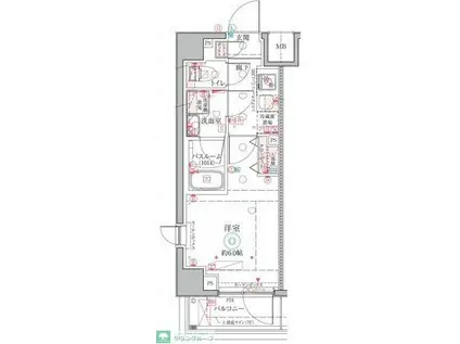 クレヴィスタ横浜天王町(1K/7階)の間取り写真