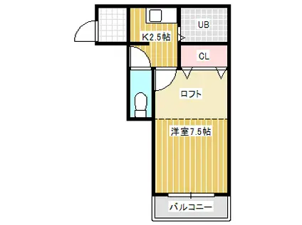 クレスト90(1K/2階)の間取り写真