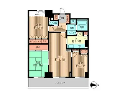 LEADENCE TOWER(3LDK/16階)の間取り写真