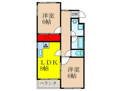 エスパシオマスミ(2LDK/4階)の間取り写真