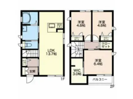 ヴィンテージ(3LDK/1階)の間取り写真