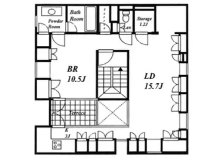 STUDIO御殿山(1SLDK/4階)の間取り写真
