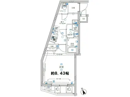 ディアレイシャス成増(1K/3階)の間取り写真