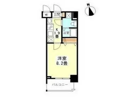 ガーラプレイス新宿御苑(1K/8階)の間取り写真