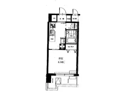 ハピネス池尻(1K/6階)の間取り写真