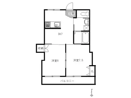 サンバロン(2DK/2階)の間取り写真