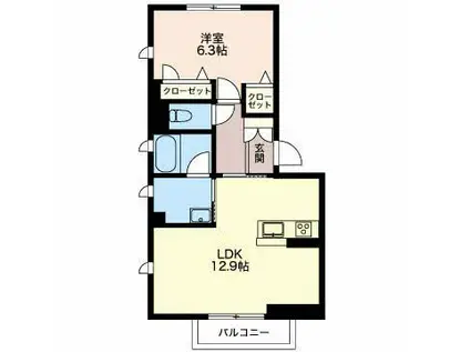 ヴィラーシオ(1LDK/3階)の間取り写真