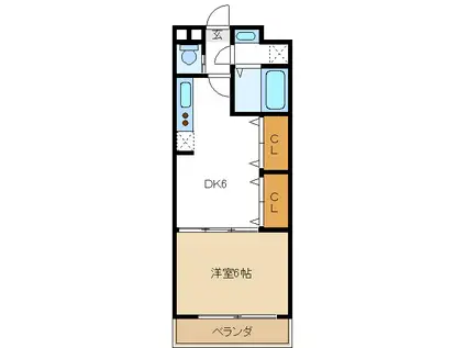 クラッセ(1DK/3階)の間取り写真