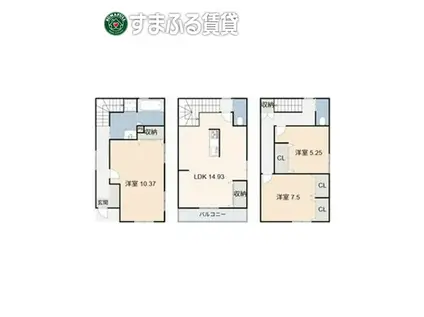 MAISON LIEN 中岡崎(3LDK/1階)の間取り写真