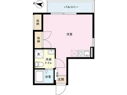 HATSUDAI FLAT(ワンルーム/2階)の間取り写真