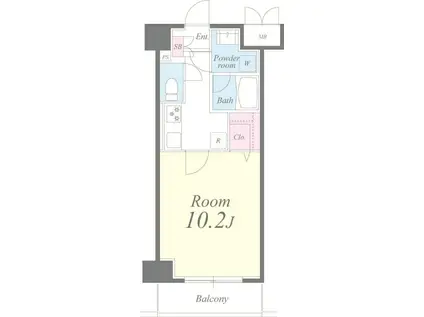 クレシェンテ月島(1K/6階)の間取り写真