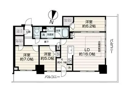 ライオンズタワー札幌(3LDK/21階)の間取り写真