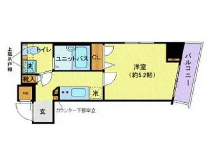 トーシンフェニックス日本橋蛎殻町弐番館(1K/6階)の間取り写真