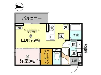 KOHRYU(1LDK/1階)の間取り写真