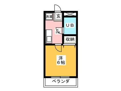 エコーハイツ英(1K/2階)の間取り写真