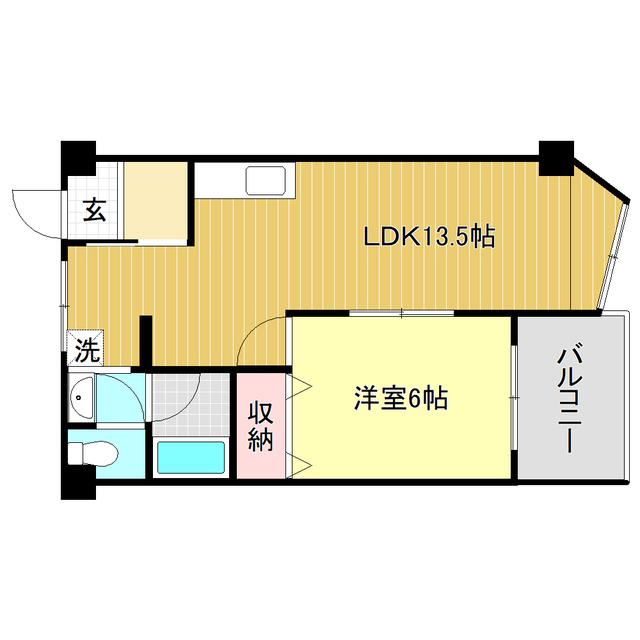 インペリアル西本I(1LDK/3階)の間取り写真