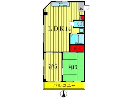 メゾンレピドール(2LDK/3階)の間取り写真