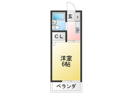 メゾンフォレット(1K/2階)の間取り写真