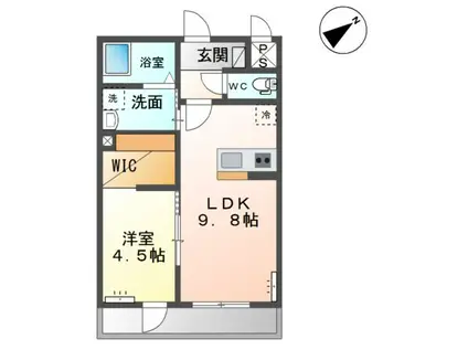 SPAZIO FELICE(1LDK/2階)の間取り写真