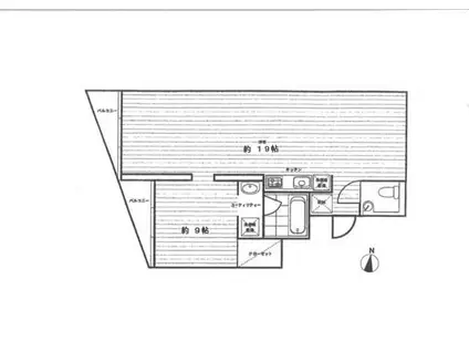 京王井の頭線 東松原駅 徒歩3分 3階建 築22年(1LDK/2階)の間取り写真