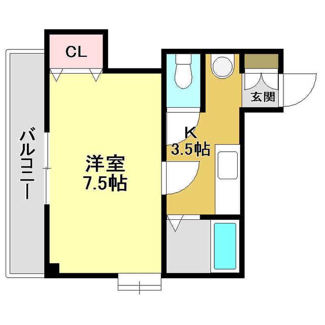 ハイツボンエルフ(1K/2階)の間取り写真