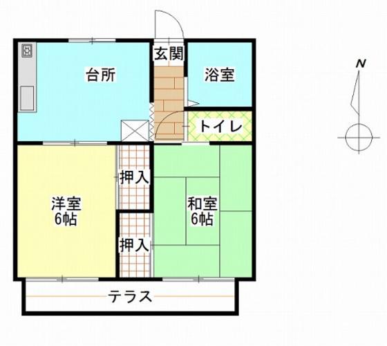 コーポ平島(2DK/2階)の間取り写真