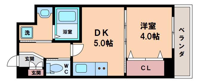 ES ABIKO(1DK/2階)の間取り写真