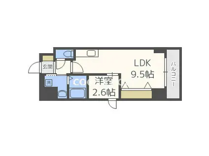サンフォリア大手前(1LDK/2階)の間取り写真
