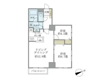 KDXレジデンス秋葉原 KDXレジデンス秋葉原(2LDK/6階)の間取り写真