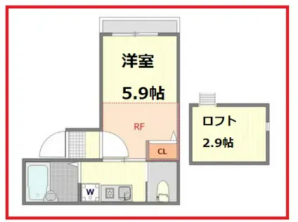 フォンテーヌ尾久(1K/2階)の間取り写真