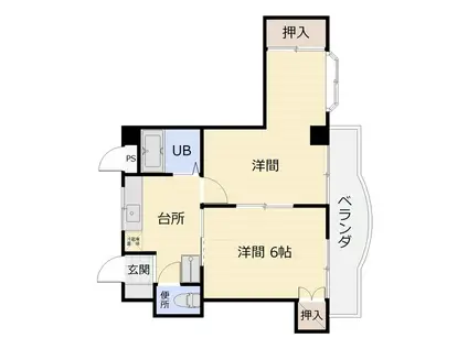 メゾンKUMADA(2K/3階)の間取り写真